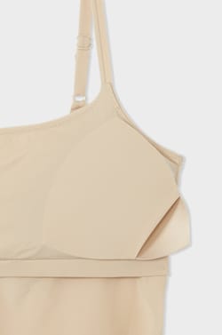 Microfiber Top with Integrated Bralette;${refinementColor}