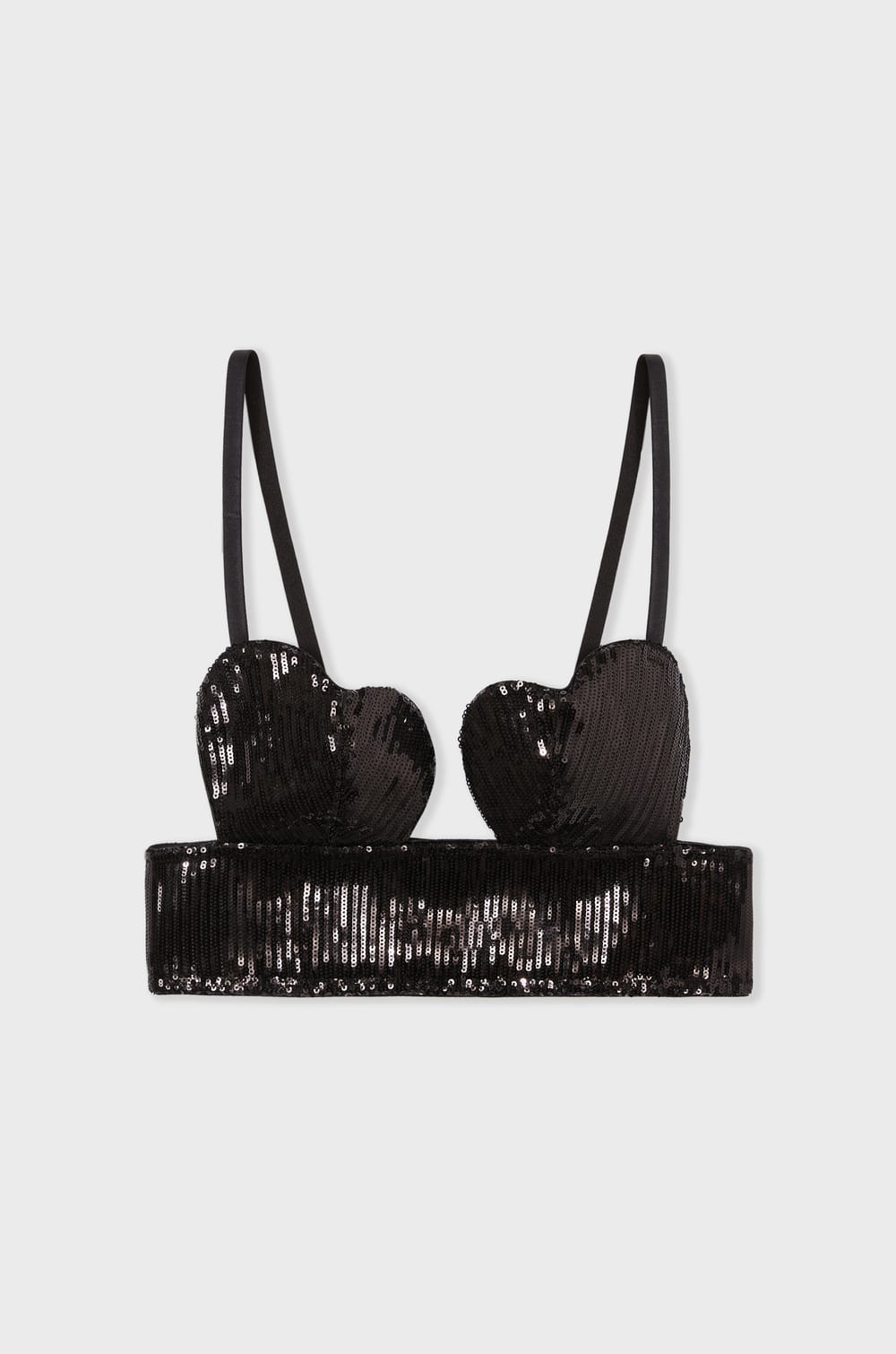 Soutien-gorge bustier coeur coques fines en sequins;${refinementColor}