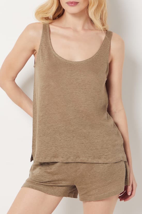 Tank Top 100% Linen;${refinementColor}