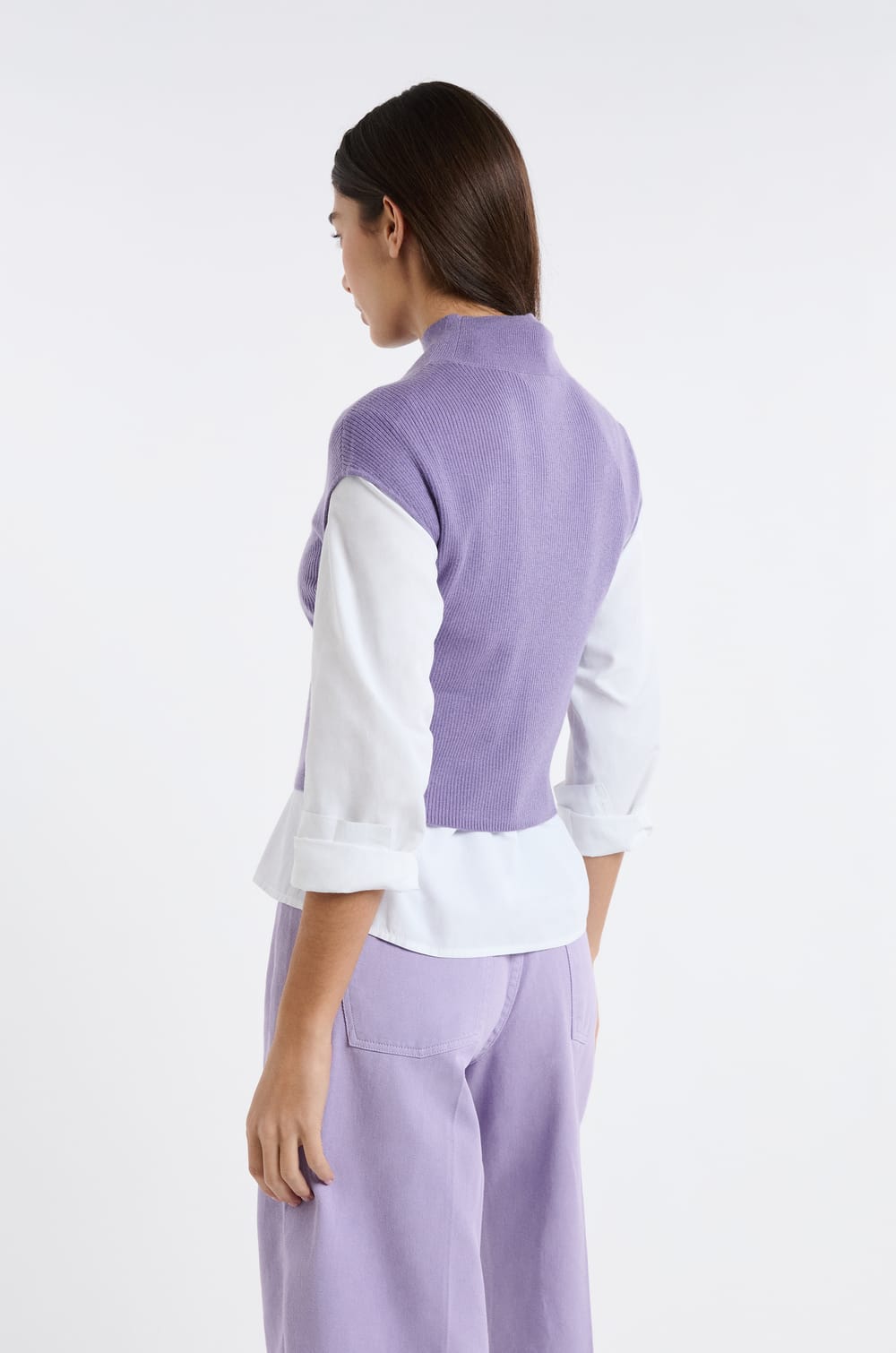 Pull sans manches col montant;${refinementColor}