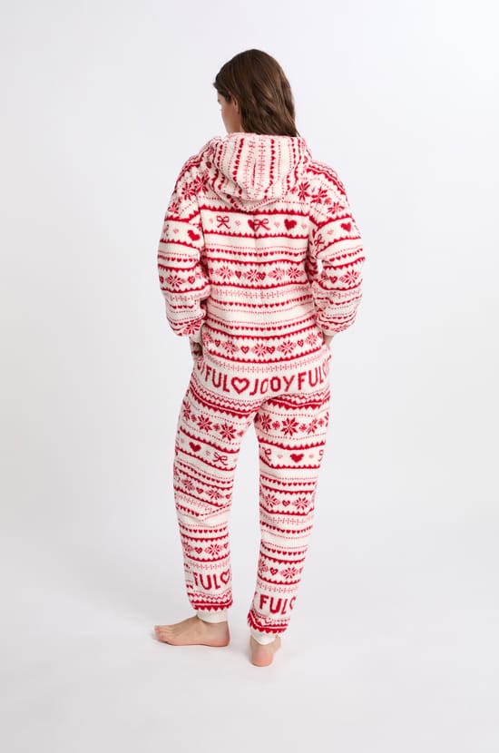 Combinaison de pyjama à motifs avec capuche;${refinementColor}