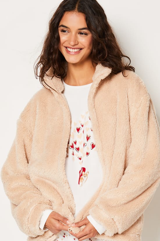 Ensemble 3 pièces de pyjamas veste polaire;${refinementColor}