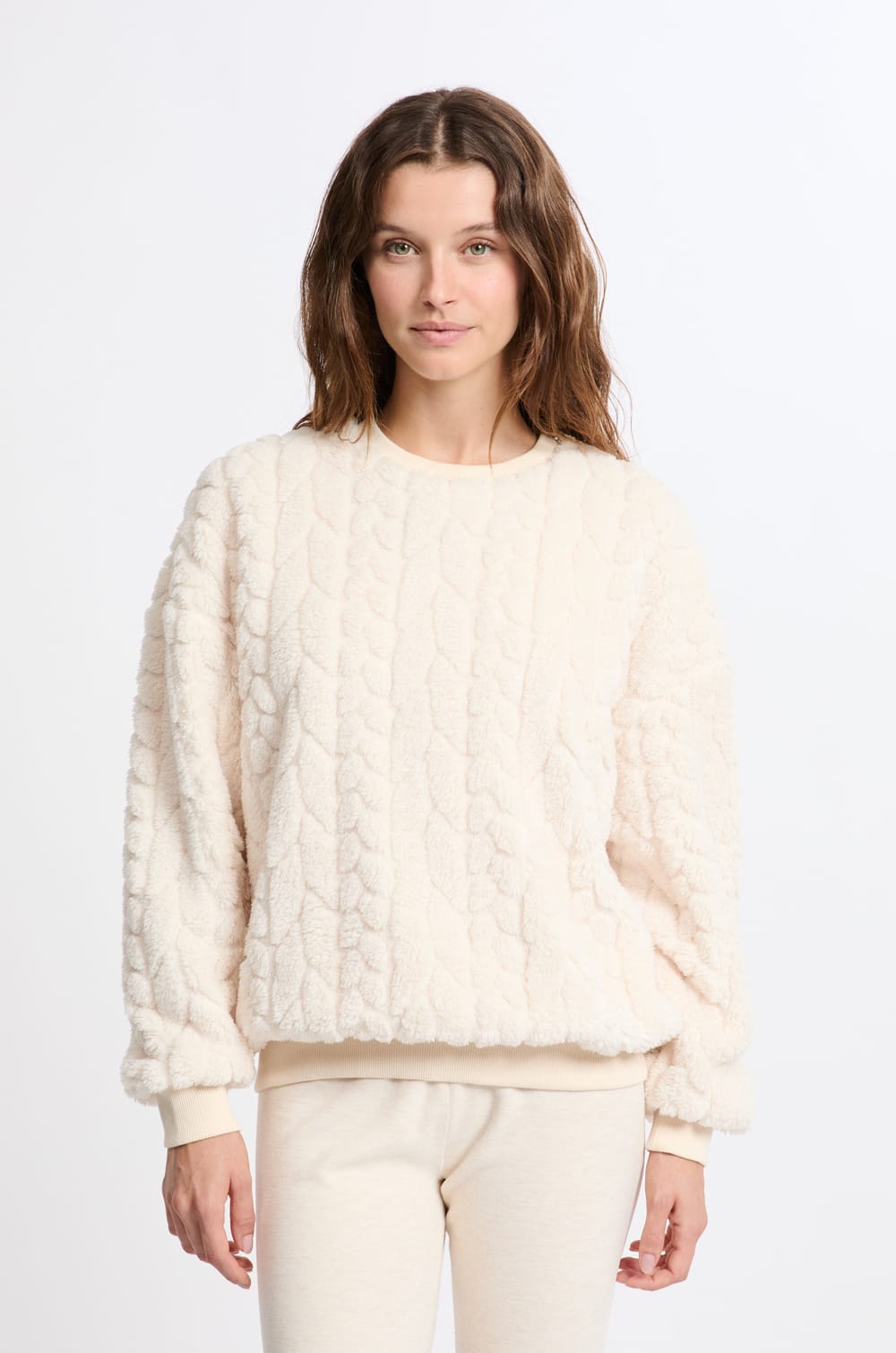 Sweatshirt effet polaire;${refinementColor}