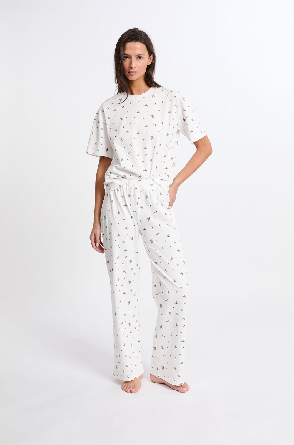 Pyjama 2 pièces à motifs en coton;${refinementColor}