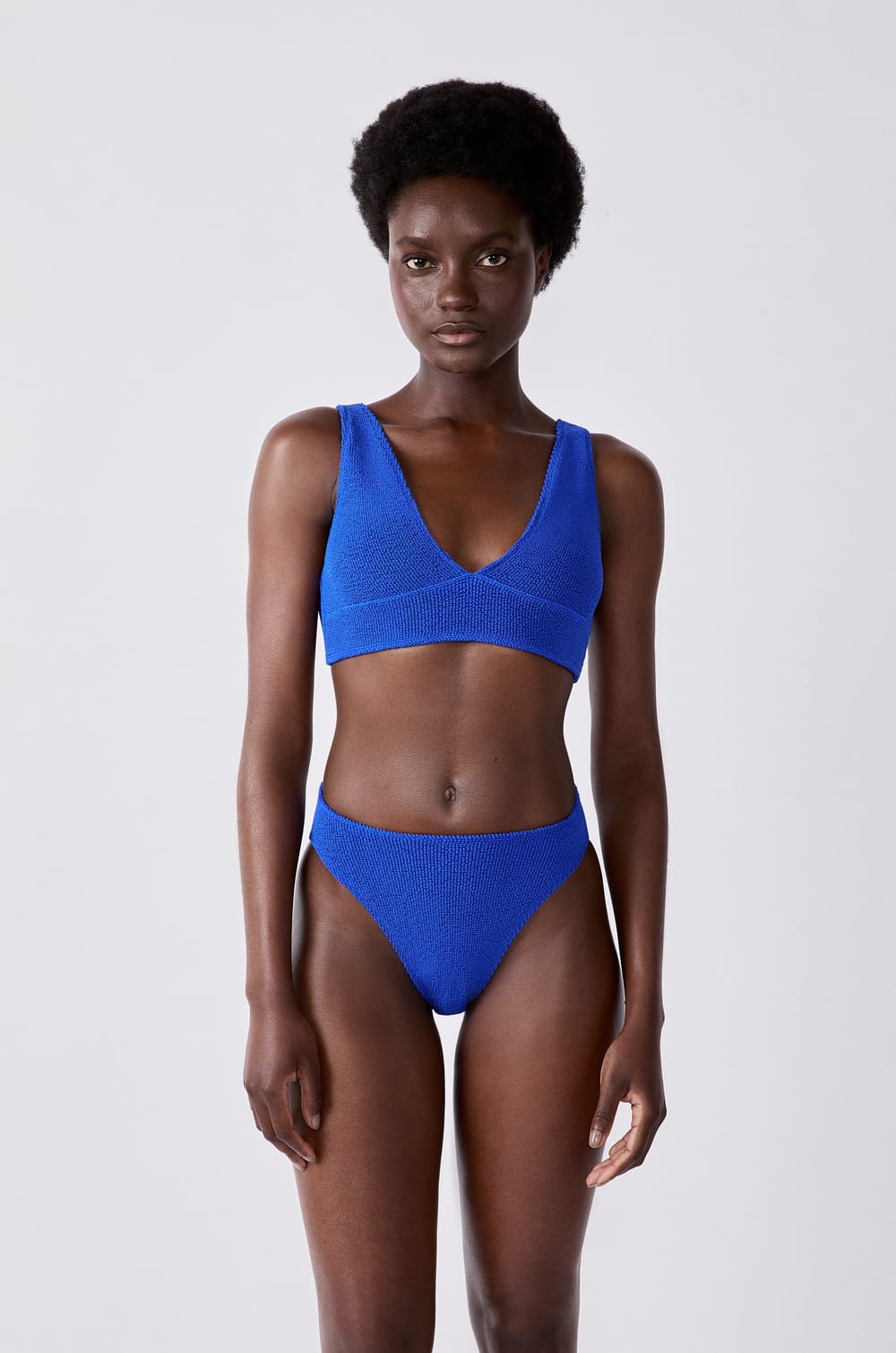 High Leg Stretch Bikini Bottom;${refinementColor}