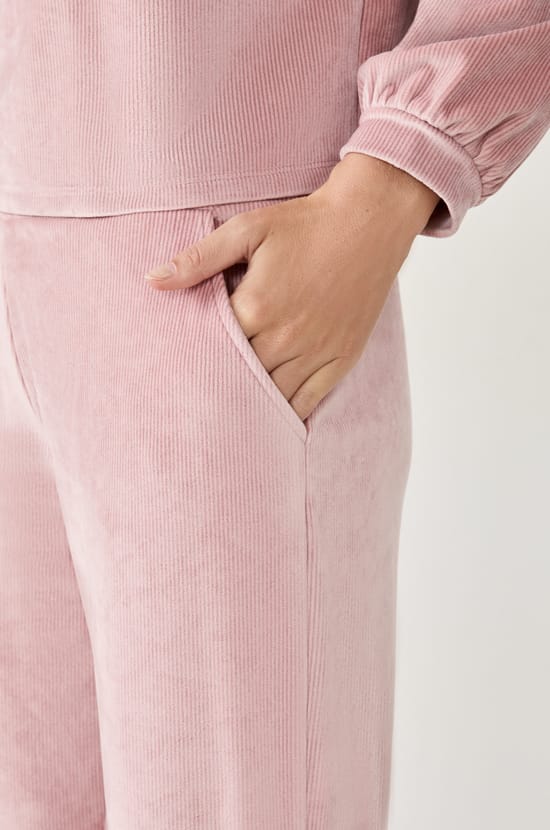 Pantalon de pyjama effet velours;${refinementColor}
