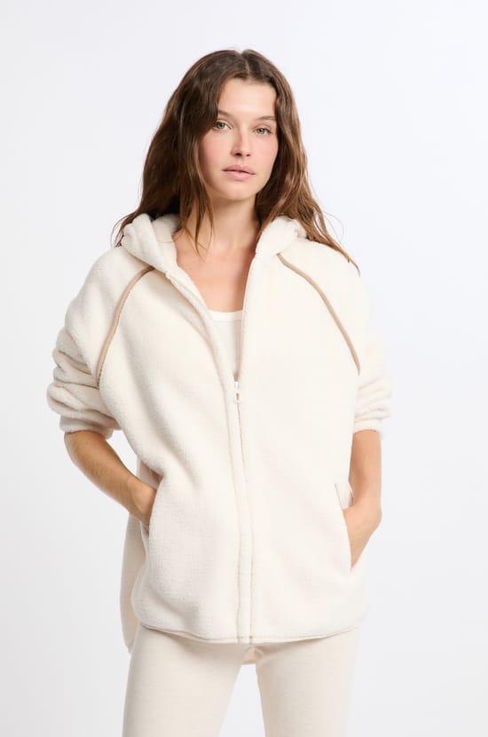 Veste à capuche effet polaire;${refinementColor}