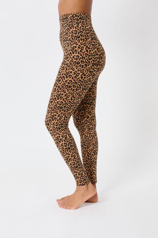 Legging à motif léopard en coton;${refinementColor}