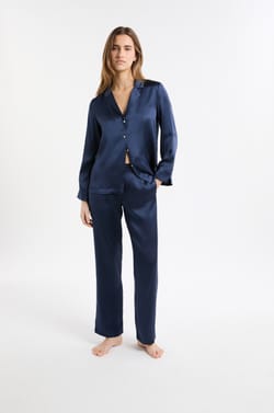 Pantalon de pyjama en soie;${refinementColor}