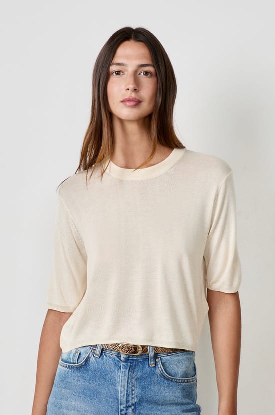 Short-sleeved sweater;${refinementColor}