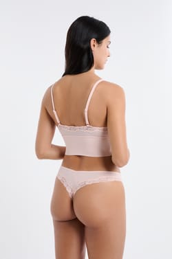 Soutien-gorge triangle en microfibre et dentelle;${refinementColor}