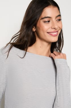 Long Sleeve Thermal Knit T-Shirt;${refinementColor}