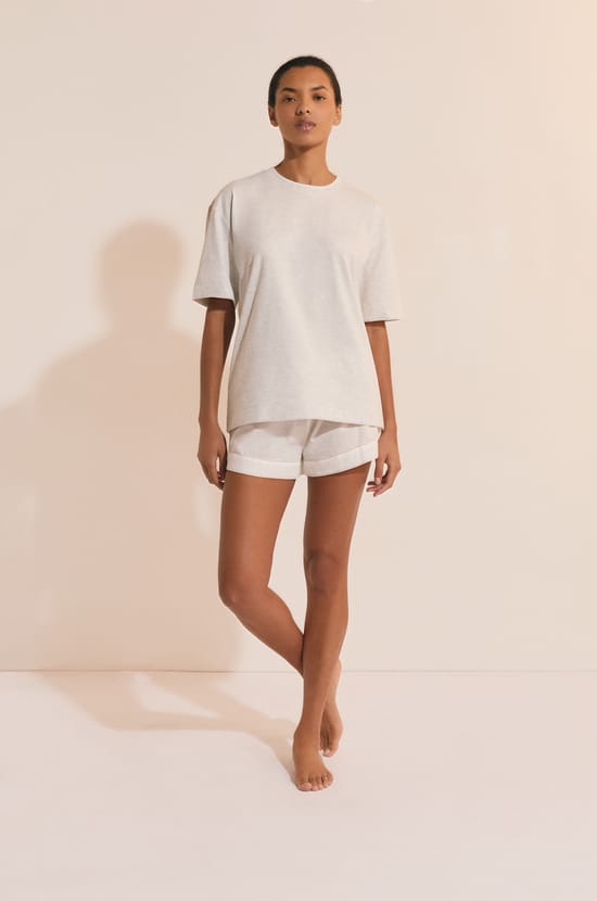 T-shirt de pyjama manches courtes en coton;${refinementColor}