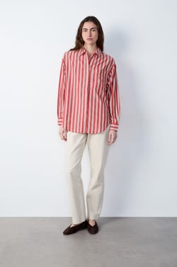 Long-sleeved striped shirt;${refinementColor}