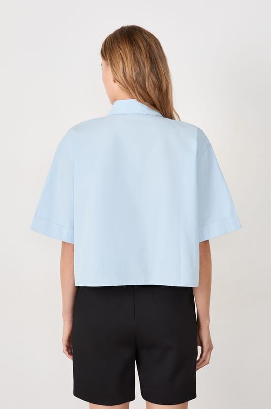 Short-sleeved cotton shirt;${refinementColor}
