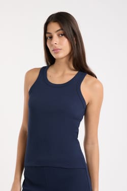 Round Neck Pyjama Tank Top with Cotton;${refinementColor}