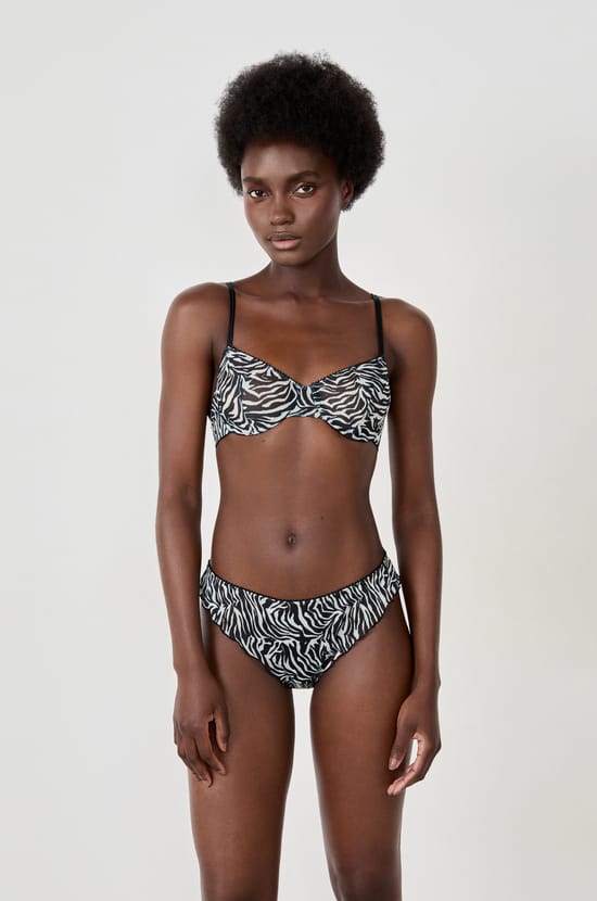Classic zebra tulle bra;${refinementColor}