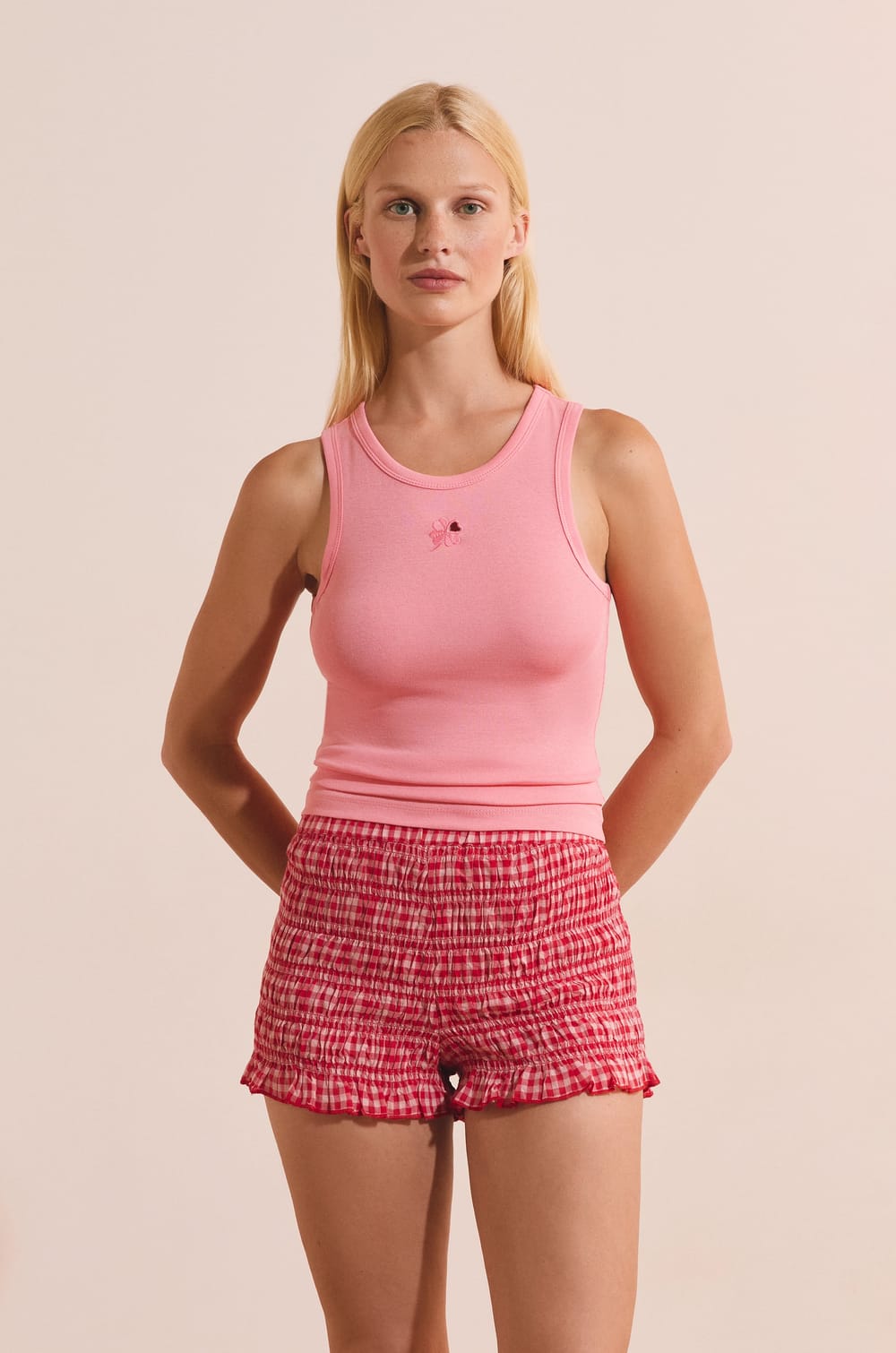 D&eacute;bardeur de pyjama en coton avec motif tr&egrave;fle;${refinementColor}