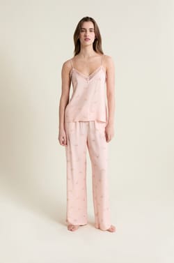 Caraco satin&eacute; &agrave; motifs;${refinementColor}