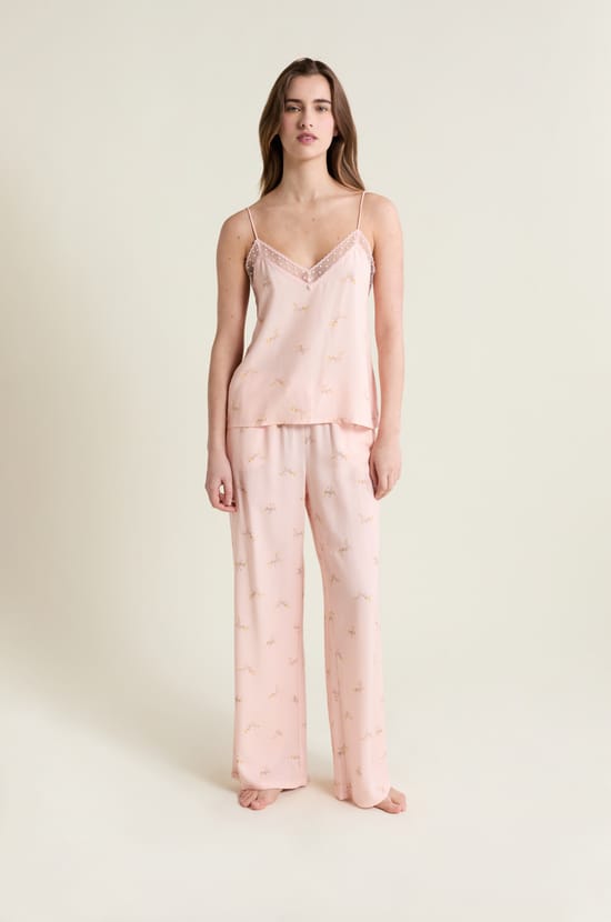 Caraco satin&eacute; &agrave; motifs;${refinementColor}