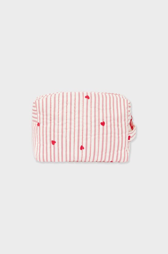 Neceser estampado con motivos de corazones y algod&oacute;n;${refinementColor}