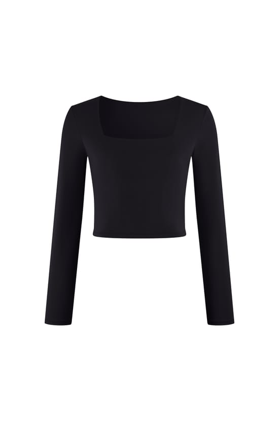 Top &agrave; encolure carr&eacute;e en microfibre;${refinementColor}