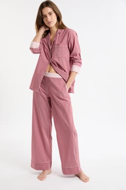 Pantal&oacute;n de pijama a rayas con algod&oacute;n;${refinementColor}