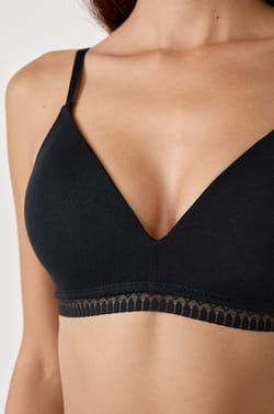 Soutien-gorge sans armatures coques fines en coton;${refinementColor}