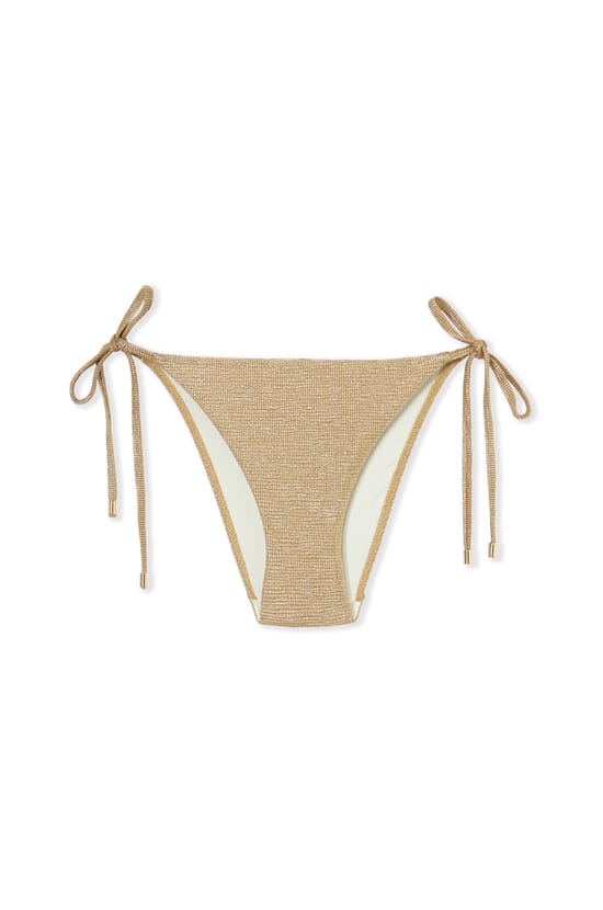 Iridescent tie-side bikini bottom;${refinementColor}