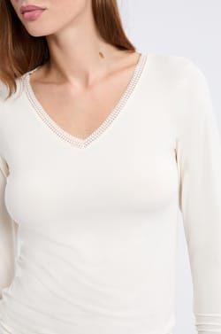 Long Sleeve Thermal Knit T-Shirt;${refinementColor}