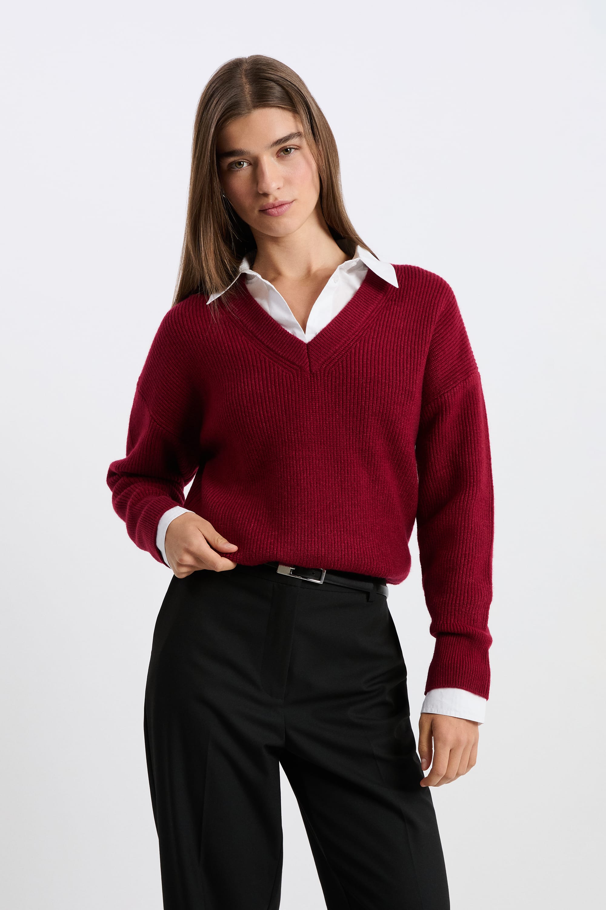 pull col v manches longues