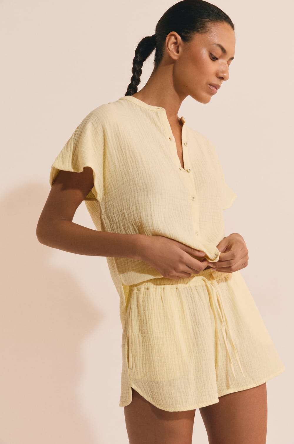 Short de pyjama en coton;${refinementColor}