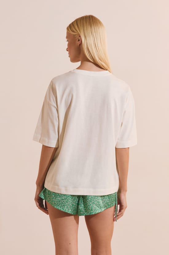 T-shirt de pyjama en coton &agrave; motifs;${refinementColor}