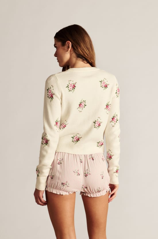 Gilet &agrave; motif fleuri;${refinementColor}
