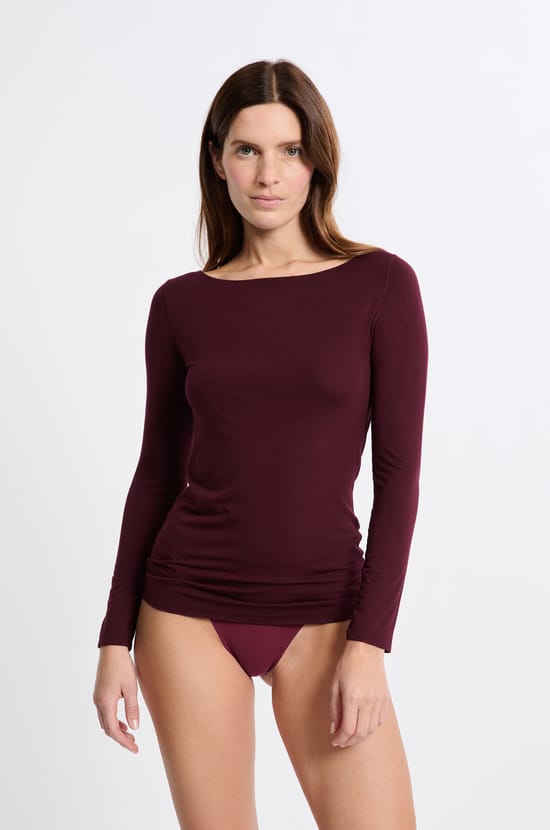 T-shirt thermique col bateau;${refinementColor}