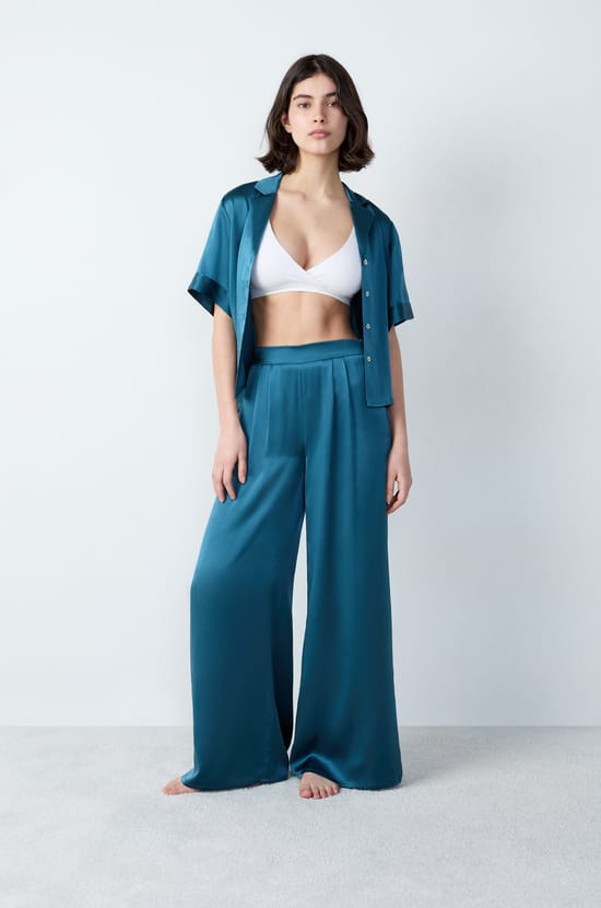 Pyjama-Hose aus Seide;${refinementColor}