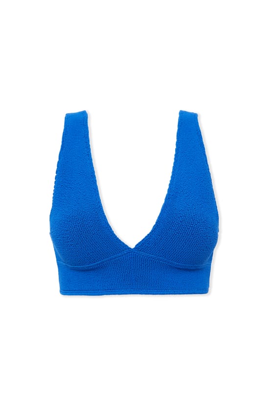 Triangle bikini top in stretch material;${refinementColor}