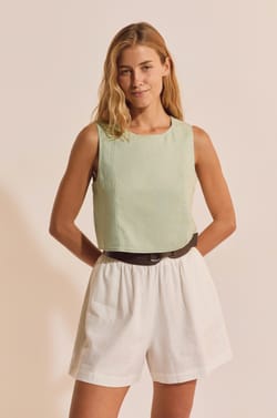 Top sans manches avec lin;${refinementColor}