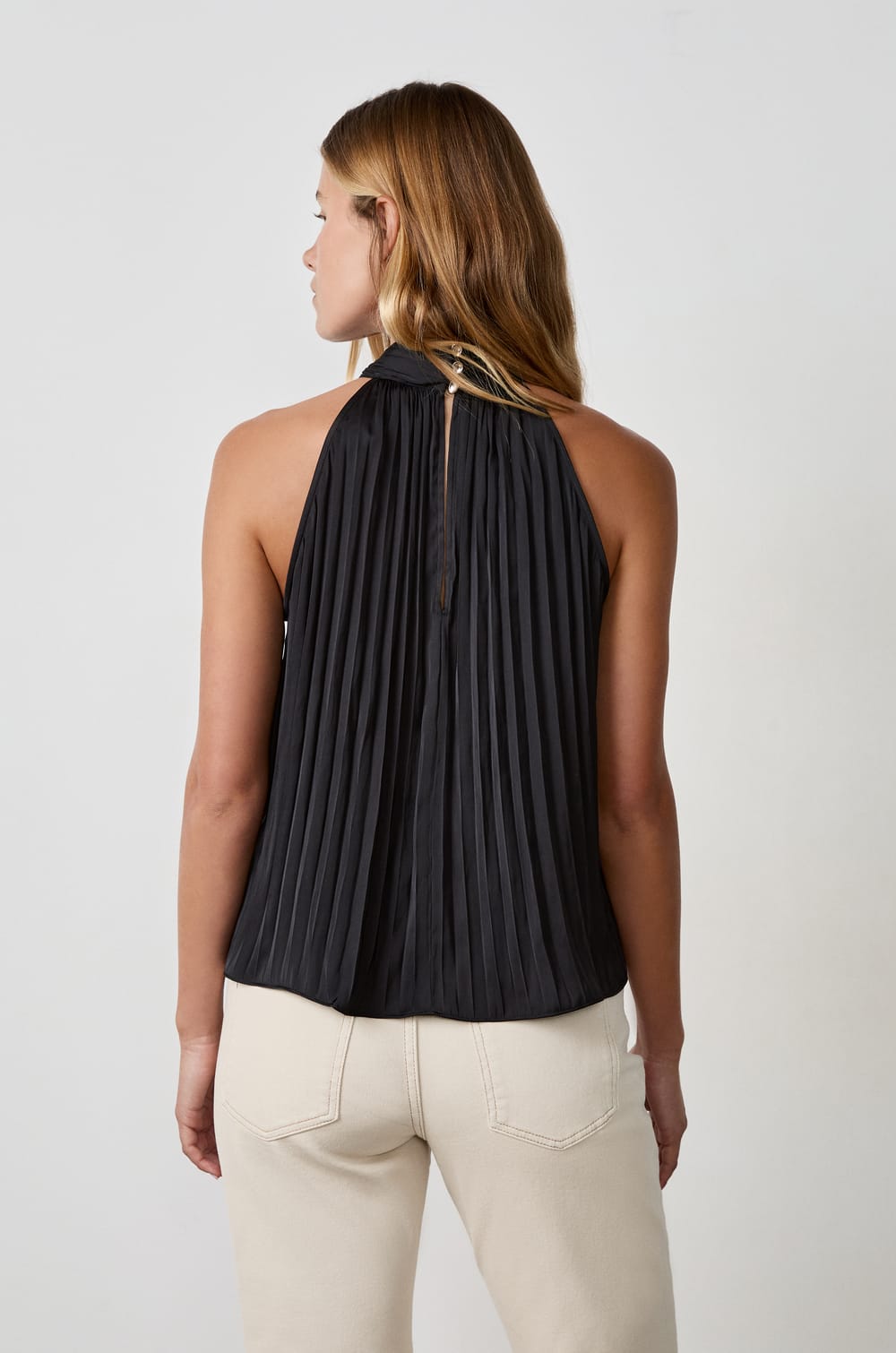 Fluid High Neck Top;${refinementColor}