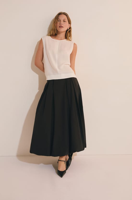 Jupe longue en coton;${refinementColor}
