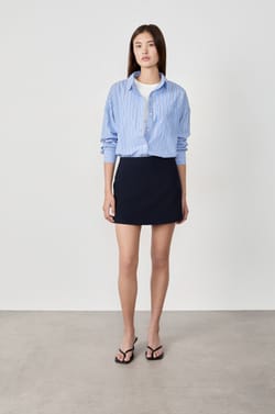 Chemise à rayures en coton;${refinementColor}