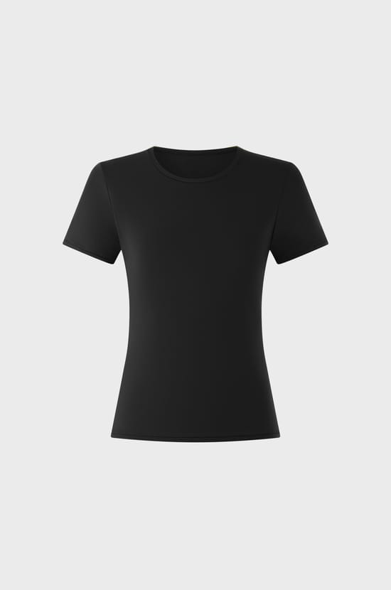 Short-sleeved microfiber T-shirt;${refinementColor}