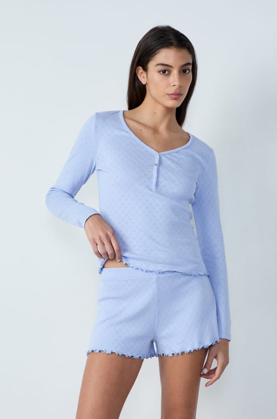 Pantalón corto de pijama;${refinementColor}