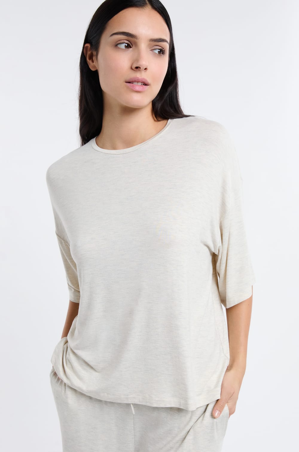 T-shirt de pyjama en modal;${refinementColor}