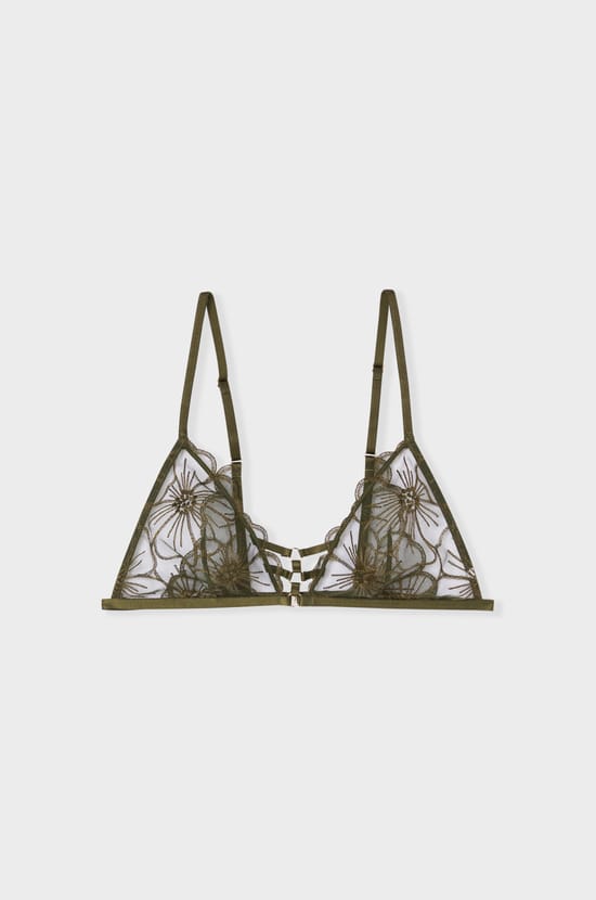 Embroidered Triangle Bralette;${refinementColor}