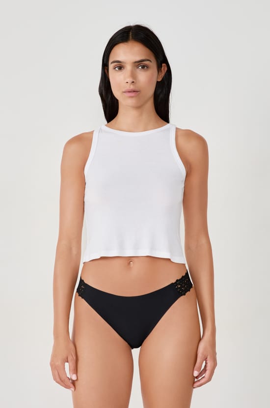 Microfiber And Lace Bikini;${refinementColor}