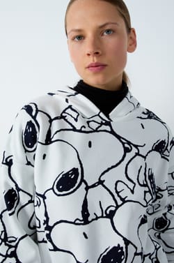SnoopyPeanuts&trade; katoenen pyjama-sweater met capuchon;${refinementColor}