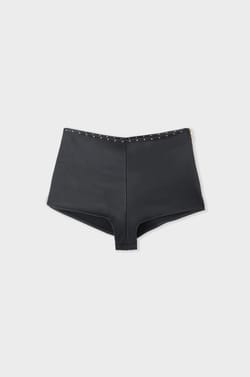 Boyleg leather shorts;${refinementColor}