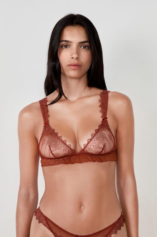 Soutien-gorge triangle en dentelle;${refinementColor}