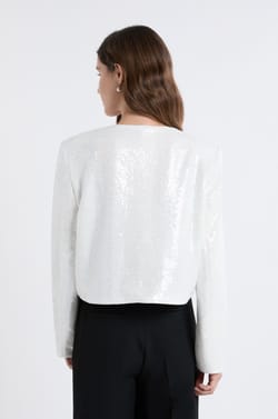 Veste courte &agrave; sequins;${refinementColor}